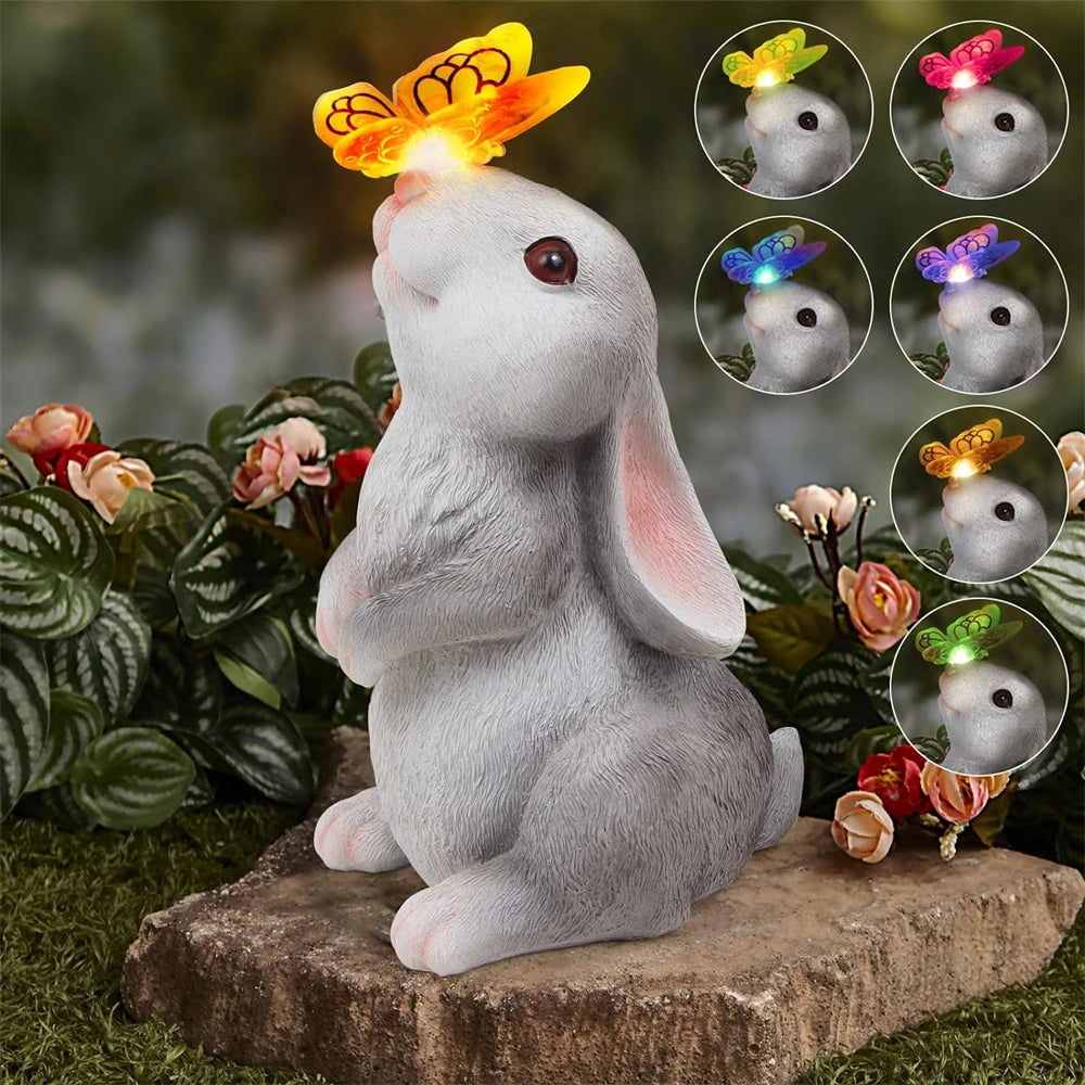 Solar Bunny Butterfly Garden Light