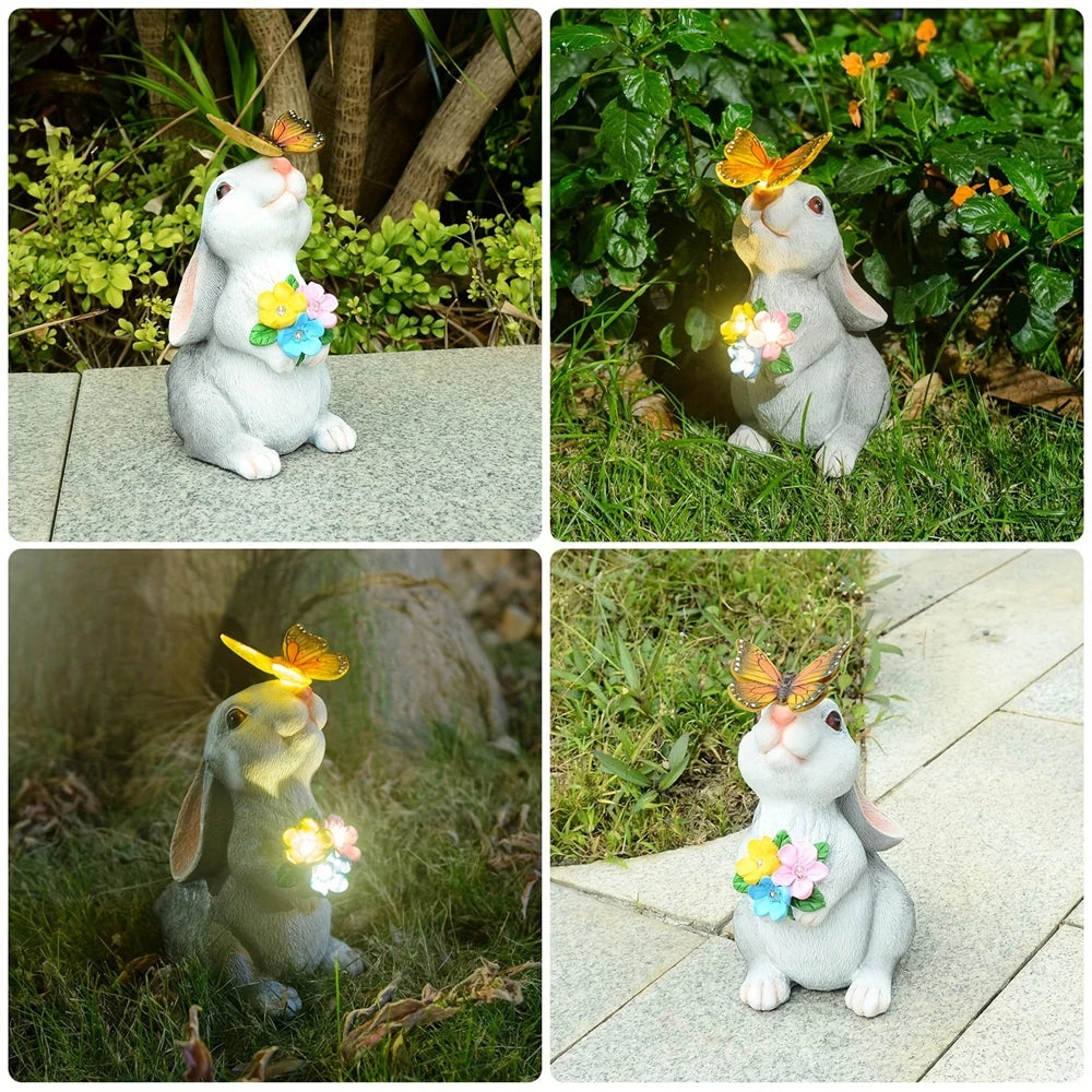 Solar Bunny Butterfly Garden Light
