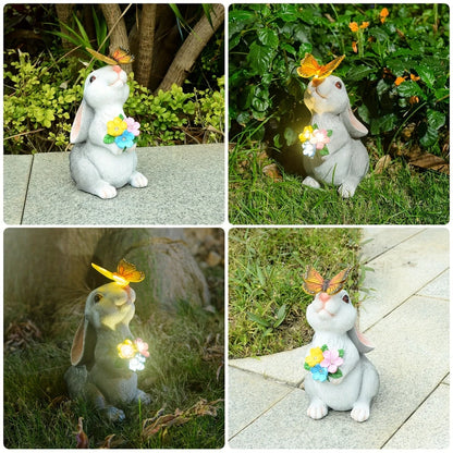 Solar Bunny Butterfly Garden Light