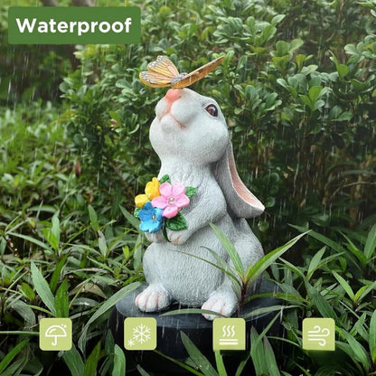 Solar Bunny Butterfly Garden Light