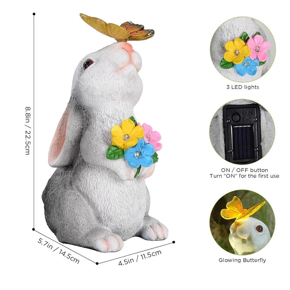 Solar Bunny Butterfly Garden Light
